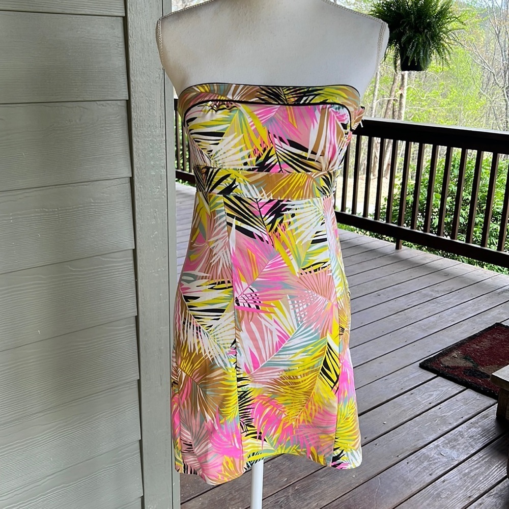 H&M Strapless Tropical Print Dress